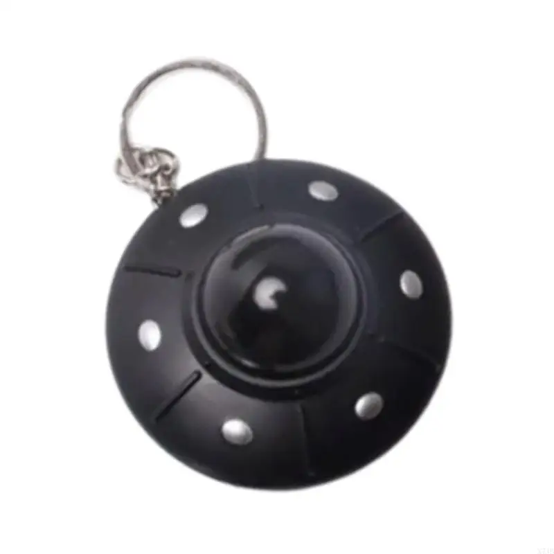 Miniature LED Light Saucer Keychain Creative Spaceship Model Keyring Creative Decoration for Keychains or Backpacks