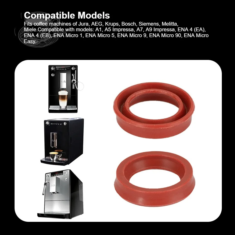Steam Ring Group Head Gasket Coffee Machine Silicone Seal Ring Replacement Kit with Jura AEG Krups Bosch Siemens Melitta Miele