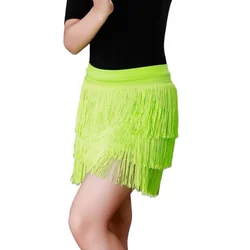 Bambini ragazze frangia gonne da ballo latino bambini nero verde rosa nappe salsa abbigliamento da ballo latino per bambini