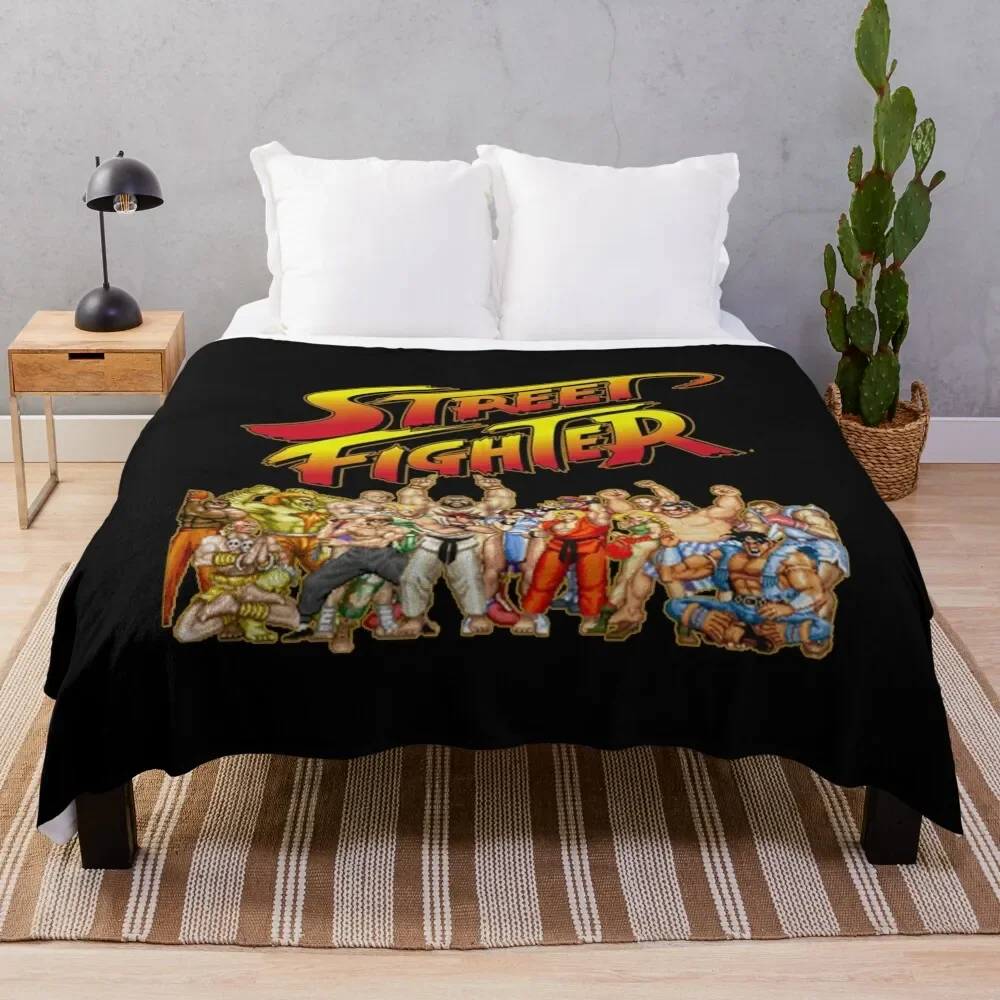 

Street Fighter retro game Throw Blanket anime Hairys Luxury Designer Single Blankets