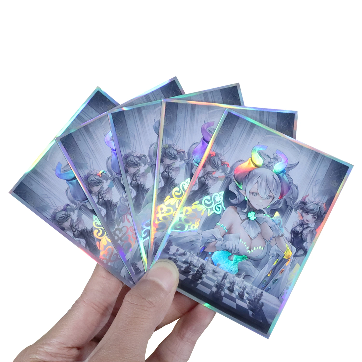 60CT 67x92mm Lovely Labrynth of the Silver Castle Card Sleeve for MTG PKM Deck Shinny Protector Holographic Art Foil Outer Cover