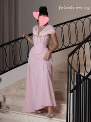 Fortunate Evening Elegant Vintage Sweet Pink Beads Chiffon Mermaid Princess Formal Occasion Prom Dress Evening Party Gowns