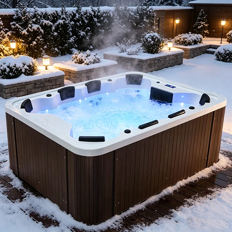 Modern Hydrotherapy Whirlpool Bathtub Freestanding Spa Tub Adjustable Massage Jets
