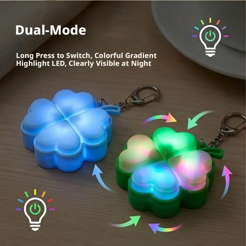 Four Leaf Clover Light Up Fidget Toy Keychain Anti Stress Anxiety Relief Mini Toy for Kids Classroom Rewards Gifts ﻿