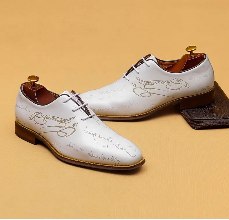 أحذية جلدية جديدة للرجال أحذية أكسفورد للأعمال من الجلد الطبيعي، نمط فستان الزفاف، مقاس كبير 46 #4