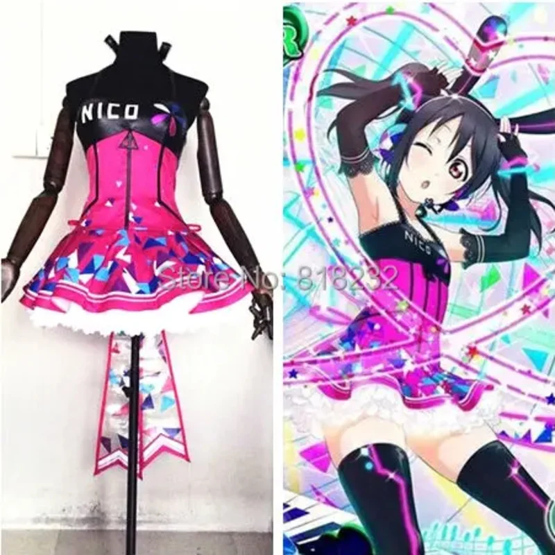 Love live cyber video games Yawa Nico light up slip dress, camiseta, uniforme, traje de anime, disfraces de cosplay