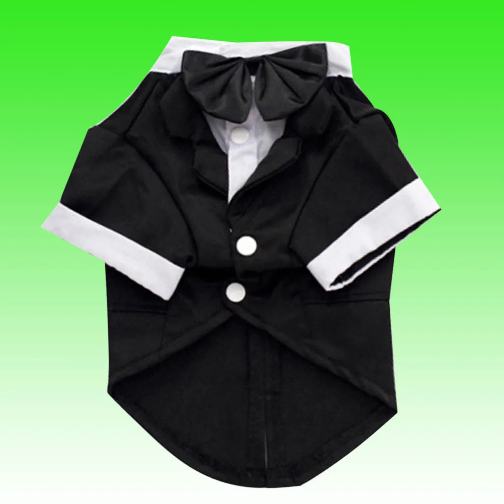

Dog Tuxedo Wedding Suit Black Comfortable Buttoned Puppy Formal Suit Red Bow Tie Party Birthday Dog Tux