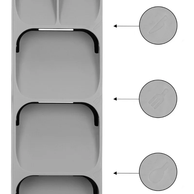 Compact Silverware Organizer Tray Kitchen Drawer Utensil Holder Cutlery Storage Space-Saving Durable Plastic Flatware Divider