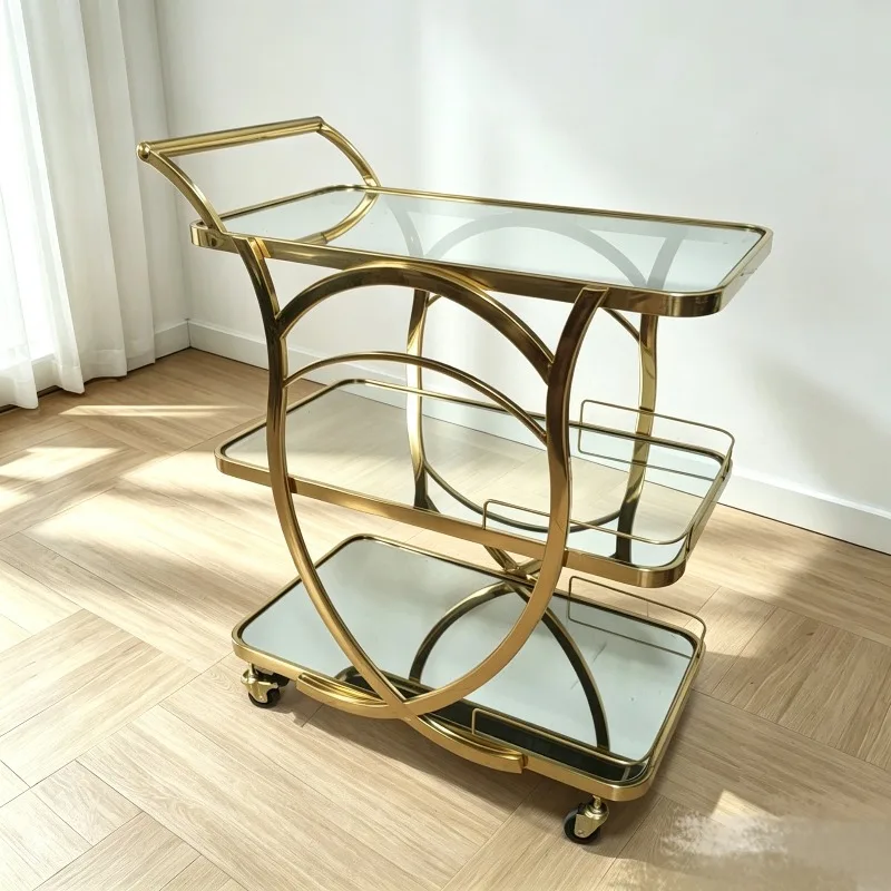 KTV wine trolley bar food delivery trolley led birthday cake wine luminous mobile trolley