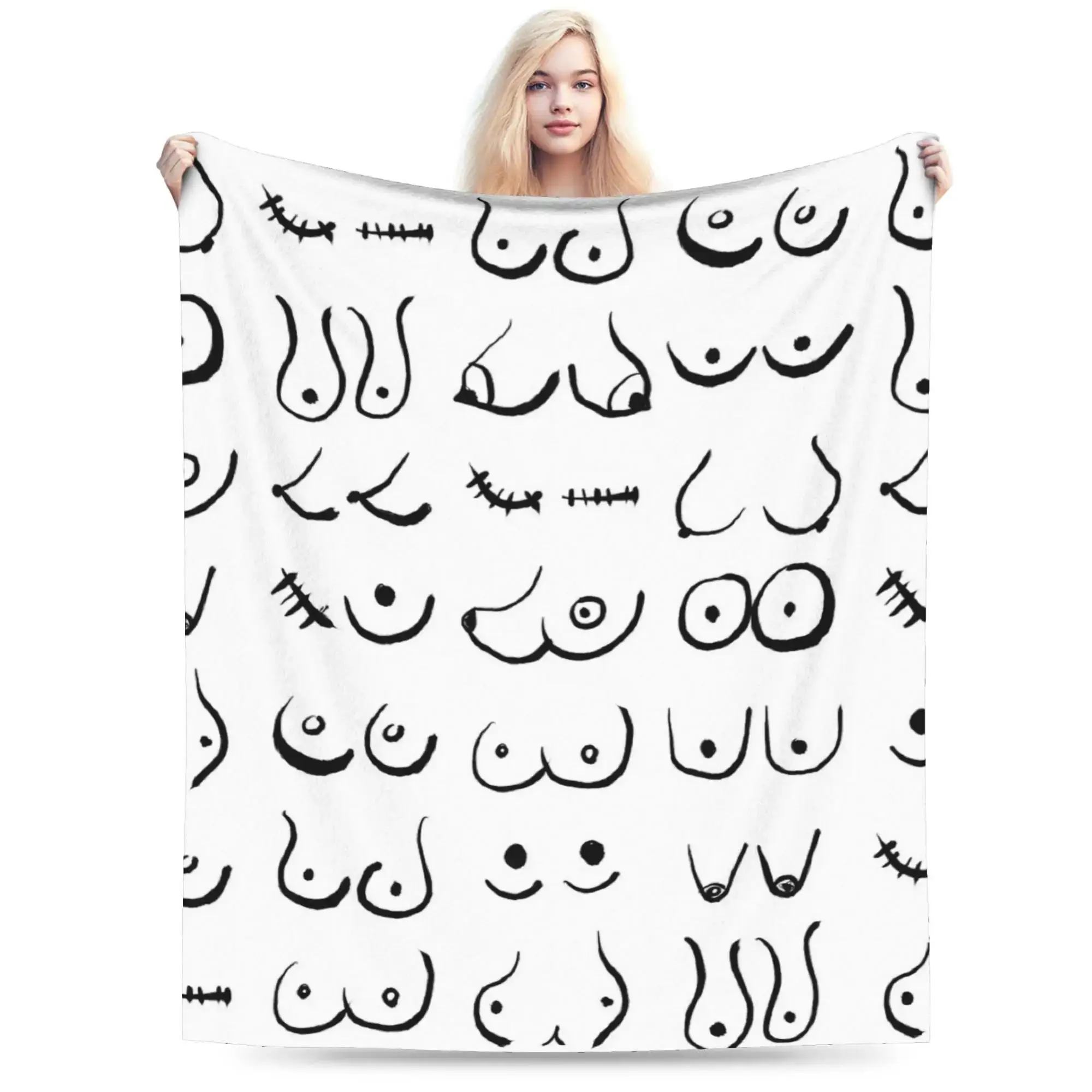 

Плед с принтом Boobies Sketch, мягкий, теплый, качественный плед для дивана, кровати, осеннее модное покрывало унисекс