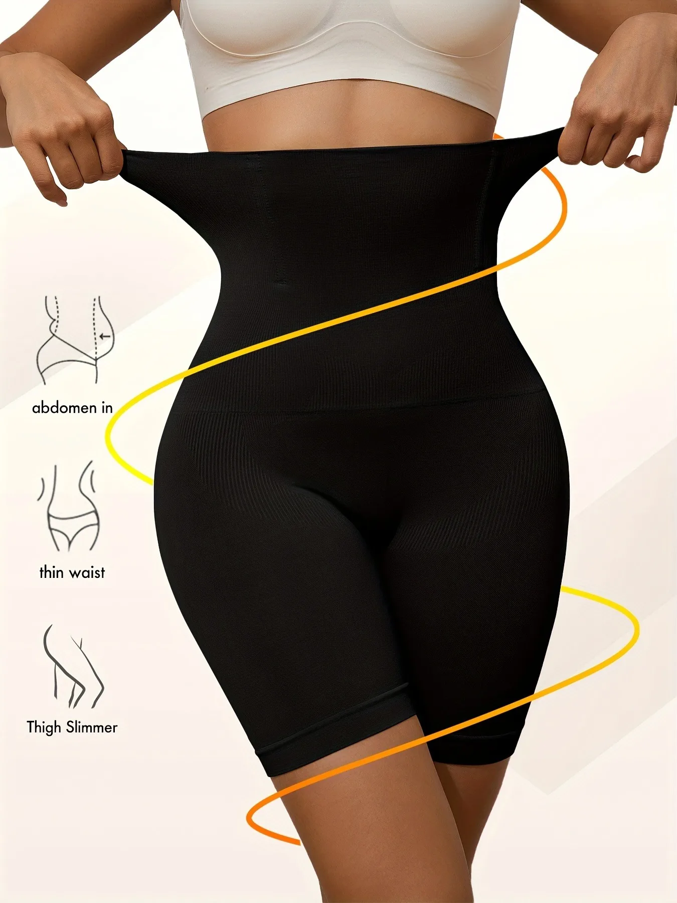 Women's High Waist Shapewear Shorts – Tummy Control, Waist Slimming, Belly Compression & Butt Lifting Boyshorts, Plus Size Body
