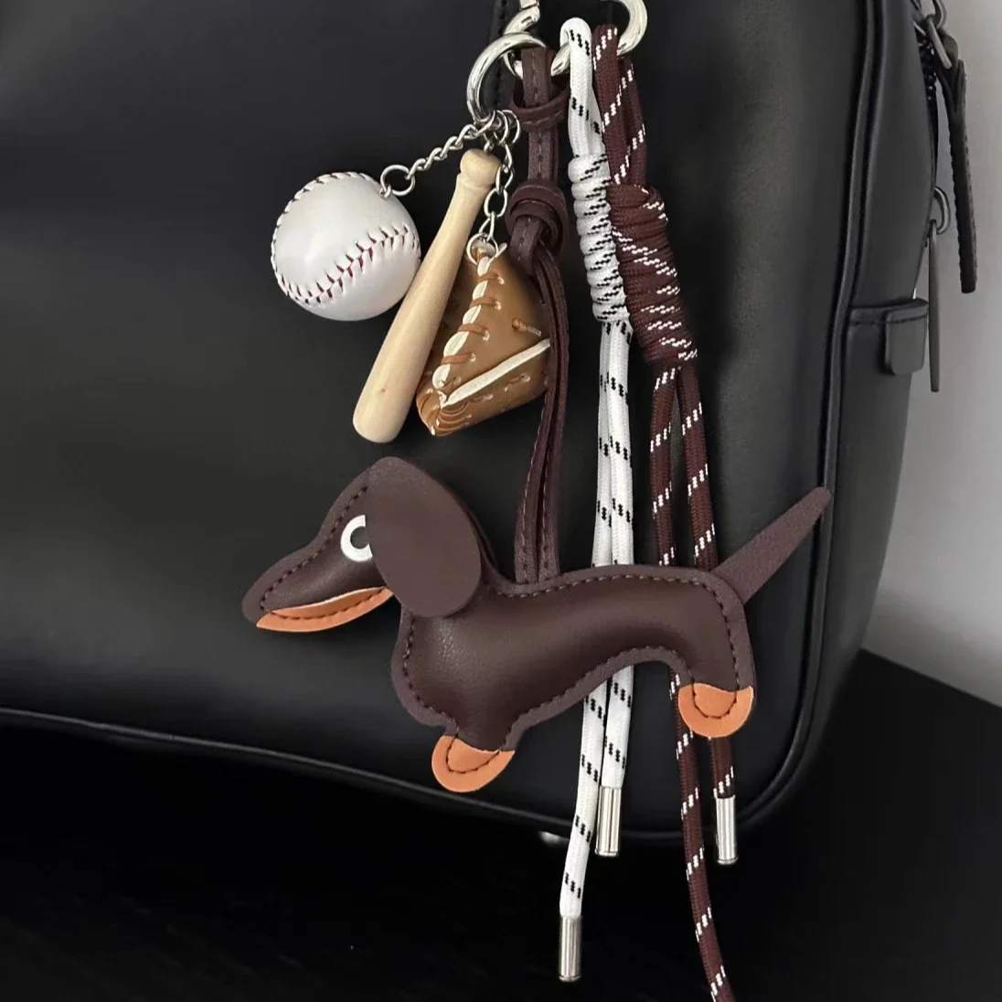 Sausage Dog Bread Keychain French Climbing Rope Bag Pendant Ins Extremely Complex Ideas Trend Charm Accessories Home Decoration