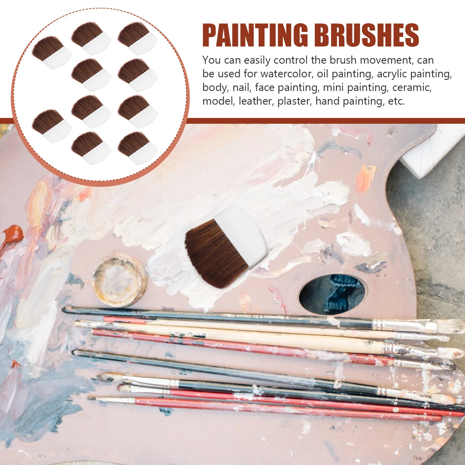 

10Pcs Small Painting Brushes Convenient Art Supplies for Creativity and Imagination Painting Convenient Drawing