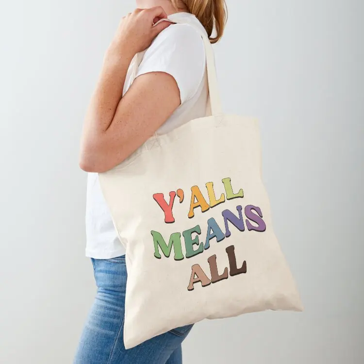 

Yall Means All Tote Bag Beach bag Canvas bag for women shopping logo custom canvas