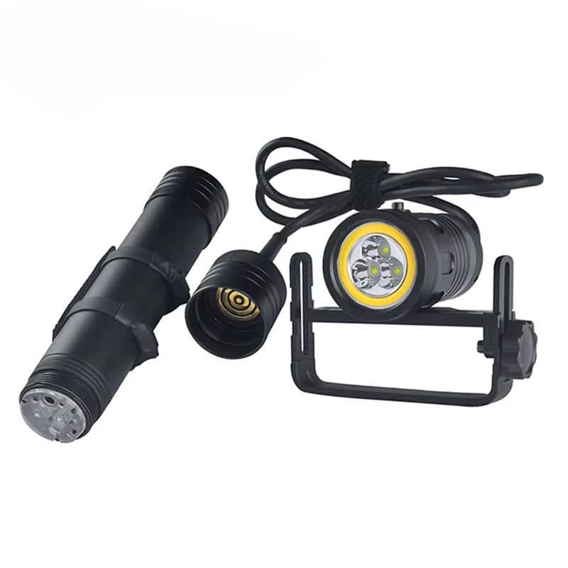 Led Flashlight IP68 Scuba Diving LED Flashlight Underwater Rechargeable Canister Torch Rechargeable Battery DC 12V Emergency