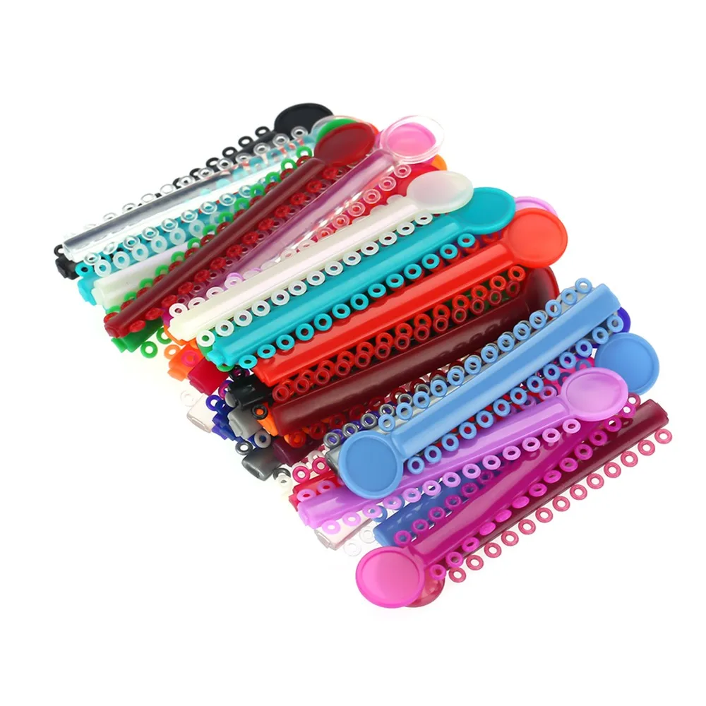 40Pcs Multi Color Orthodontic Ligature Bands Elastic Dental Teaching Dental Elastic Braces Teeth Corrector Bands