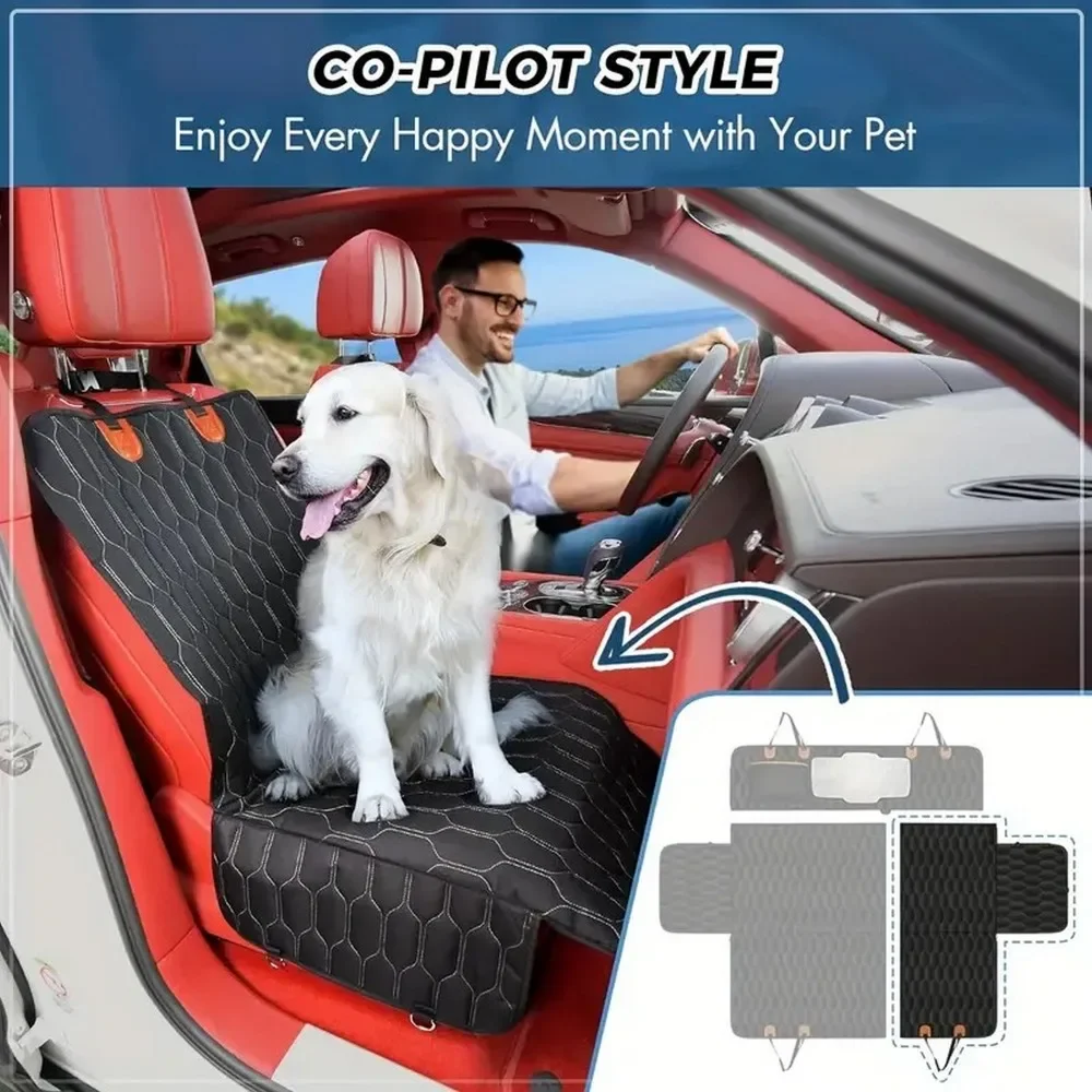 Dog rear seat cover waterproof car seat protector with side wings scratch resistant dog rear seat cover durable anti slip dog