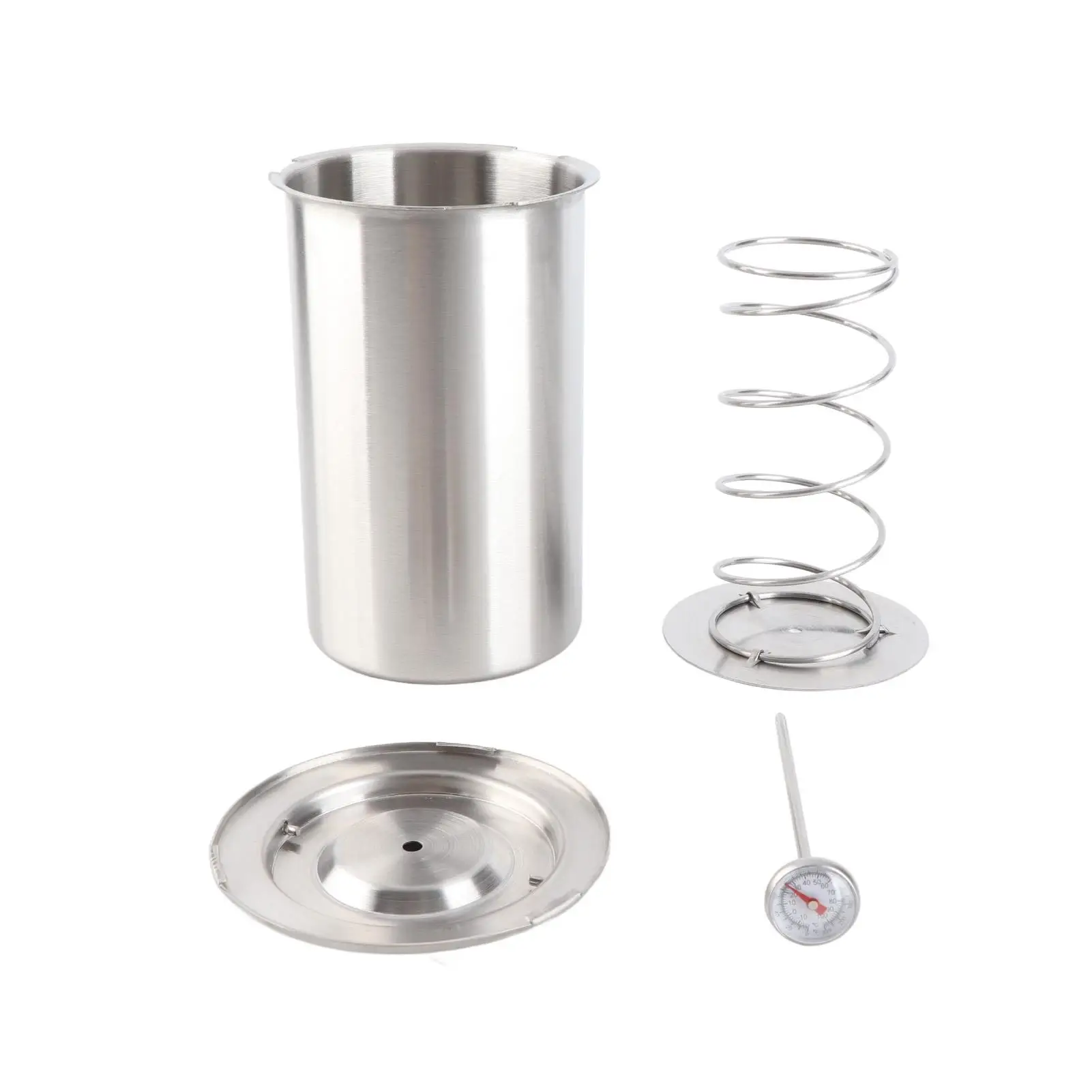 

Stainless Steel Meat Press for Homemade Deli Bacon Cooking Pot with Built-in Thermometer