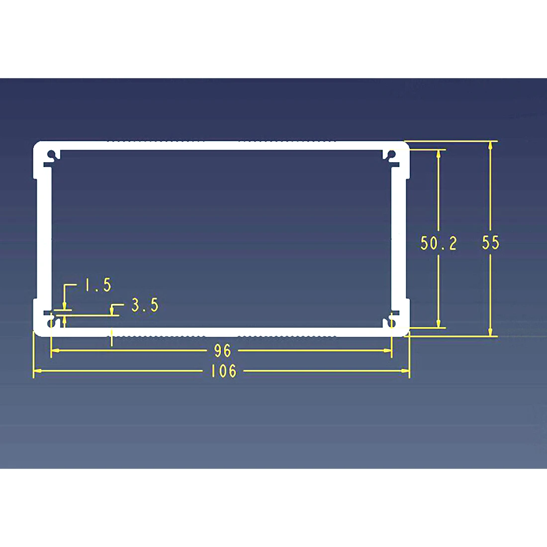 Aluminium behuizing Elektrische projectbehuizing PCB-doos 106X55X150mm DIY Nieuw