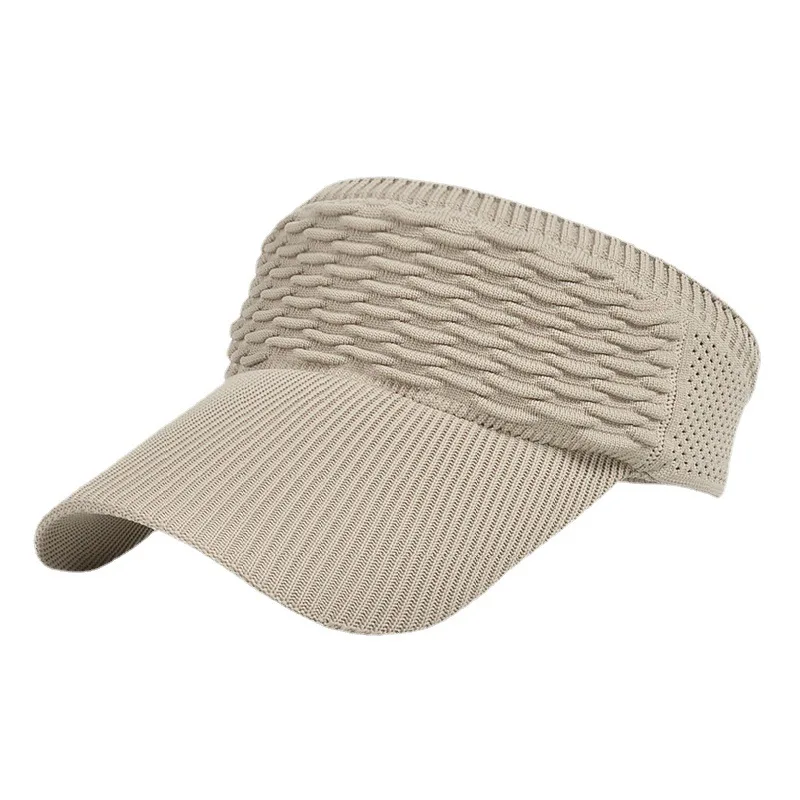 

Fashion Summer Solid Color Large Brim Sunscreen Hat Outdoor Elastic Fabric Sports Sun Cap Folds Design Women Empty Top Hat