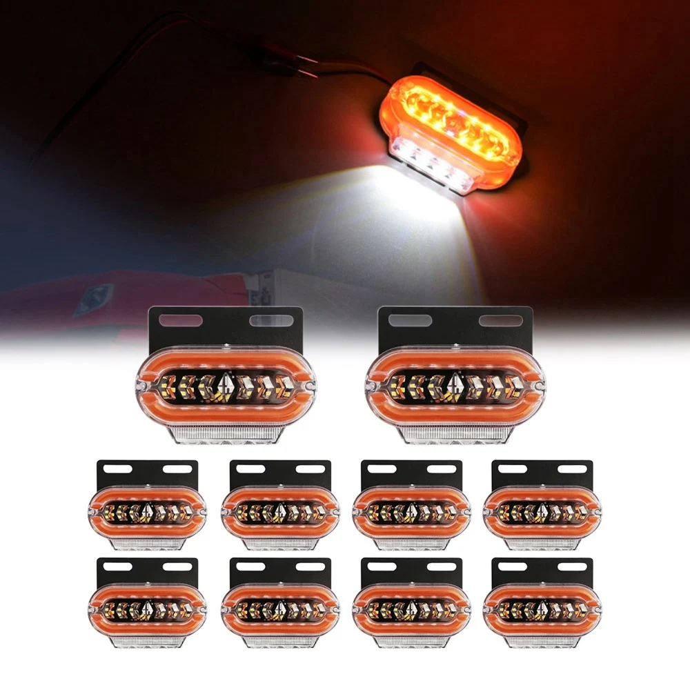 10 قطعة أضواء مقطورة LED 24 فولت أضواء العلامات الجانبية شاحنة ضوء دليل أضواء ستروب شاحنة أضواء جانبية مقطورة أضواء الإشارة