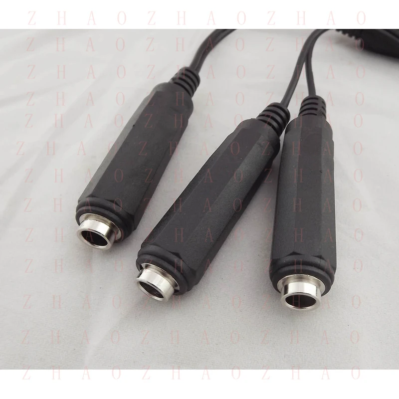 L+ 1x for 6.35mm Stereo Female to Dual 6.35mm SP Female Y Splitter Audio Adapter Cable