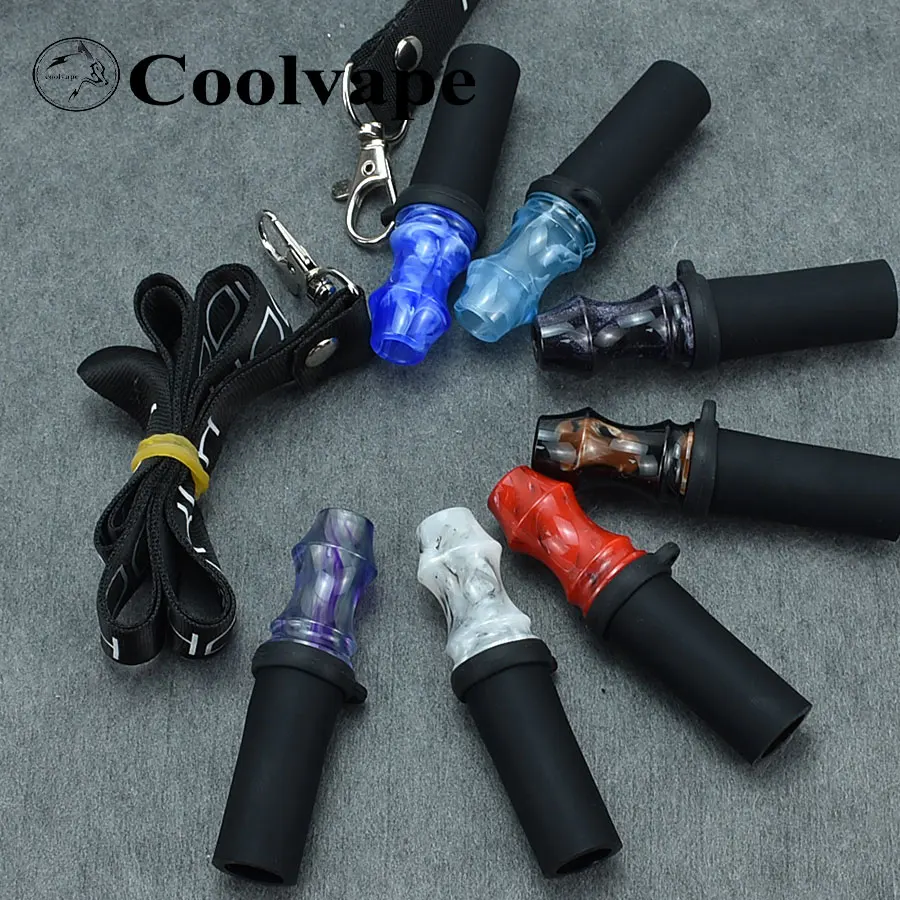 Water Pipe Mouthpieces Reusable Hookah Mouthpiece Shisha Mouth Tips Silicon Wooden Chicha Narguile