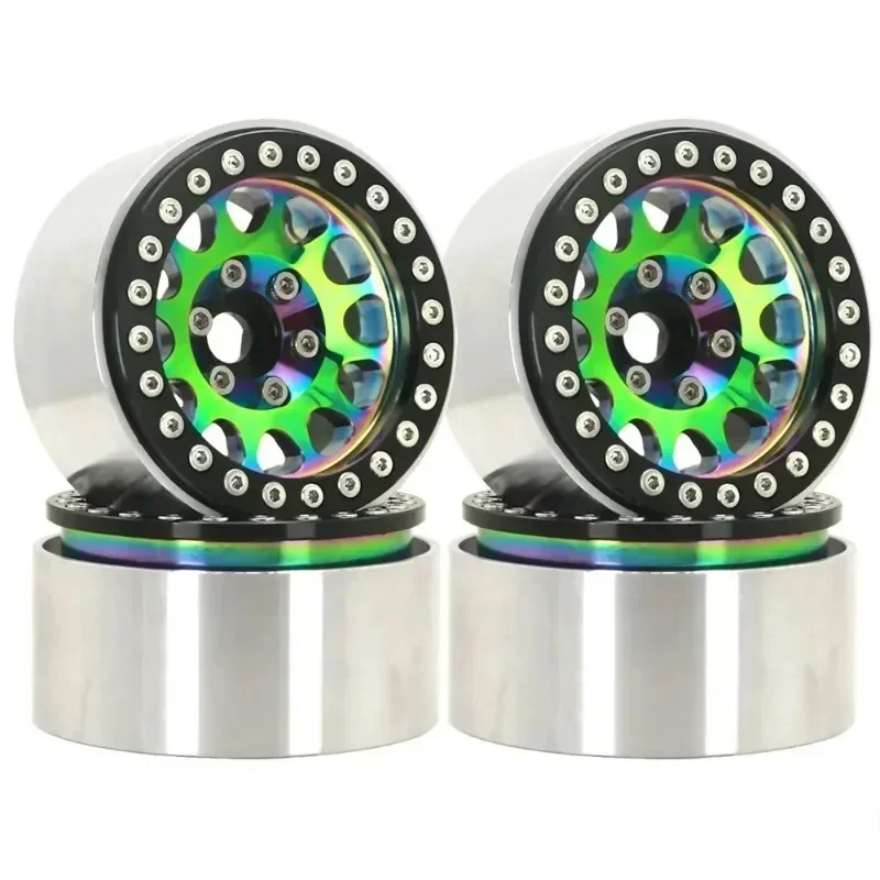 

4Pcs for 1/10 RC Crawler SCX10 TRX4 VS4-10 Gen8 Super Heavy Brass & Aluminum Deep Dish 1.9" Beadlock Wheel Rim