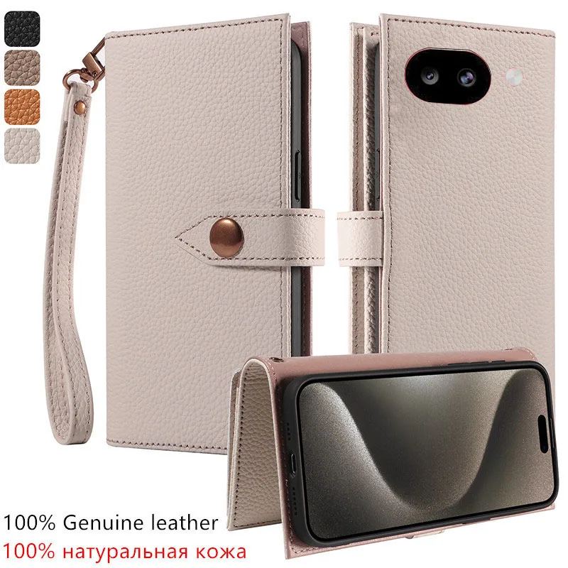 

Luxury 100% Genuine leather card slot wallet Cover For Google Pixel 10a GE1GQ GV0BP G4H7L Magnetic button shockproof phone Case