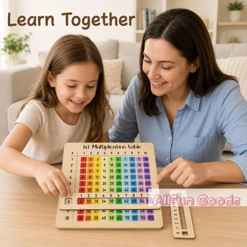 Interactive Inspired Multiplication Table Wooden Board Set — Natural Wood Learning Boards For Math Class & Back-To-School Gifts view 5