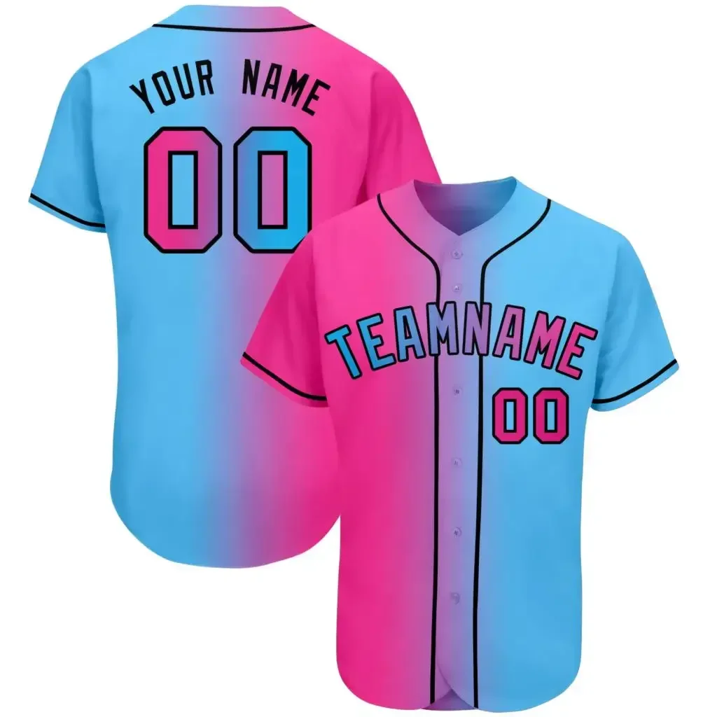 Custom Gradient Baseball Jersey Print Your Name and Number Breathable Quick-Dry Softball Uniform for Playing Outdoors/Indoors