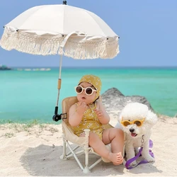 Lace Bohemian Children's Outdoor Stroller Parasol Baby Beach Sunscreen Anti-ultraviolet Umbrella