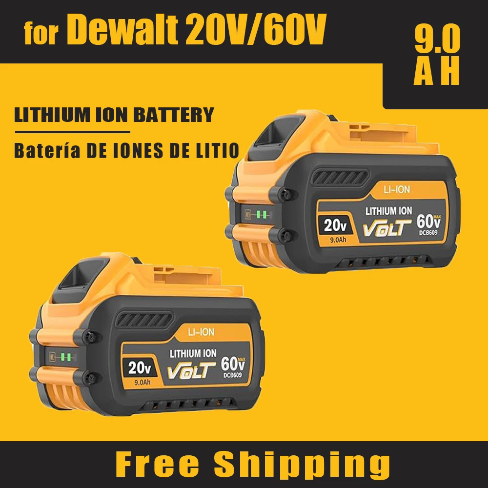 Original 20V/60V for Dewalt Battery 9.0AH Li-Ion Rchargeable Batteryies for Dewalt DCB609 DCB200 DCB182 DCB205 DCB206 DCB209