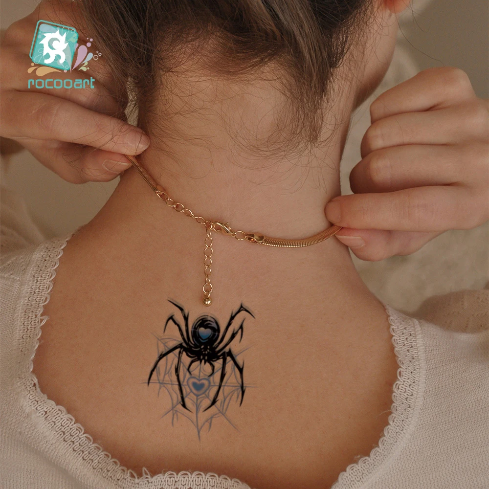 4 قطعة أحدث 2025 جديد كول العنكبوت الوشم هالوين الحشرات واقعية العنكبوت الوشم المؤقت للرجل النساء الأولاد