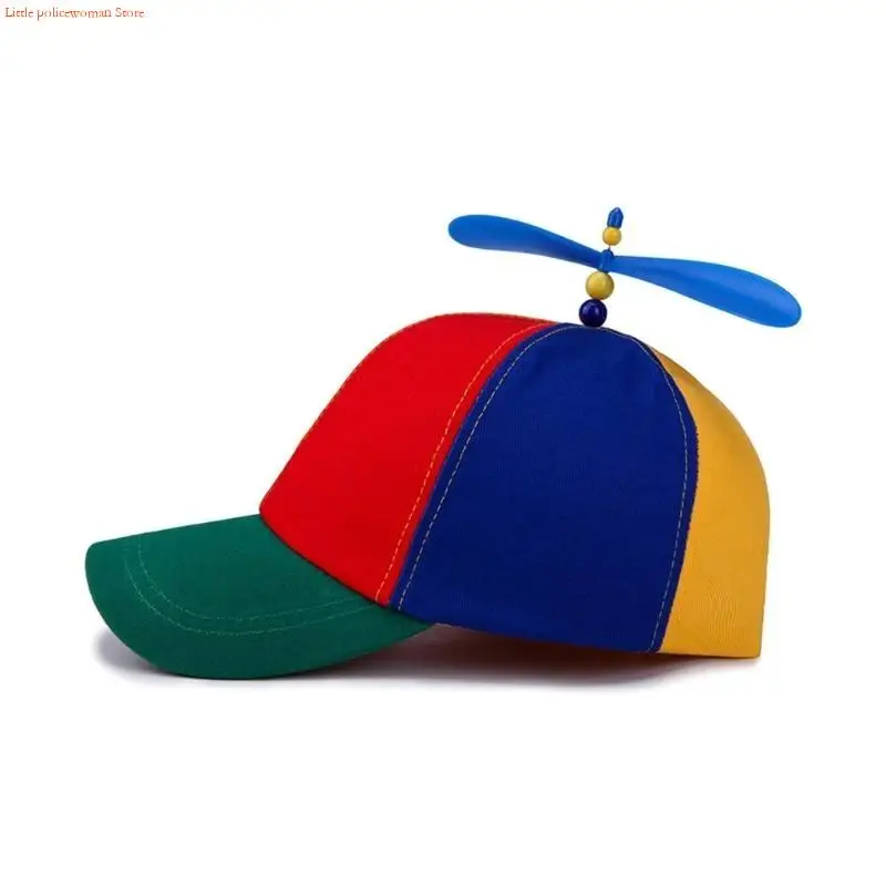 

F92D Propeller Baseball Caps+bow Tie Set Winter Kids Christmas Performances Hat