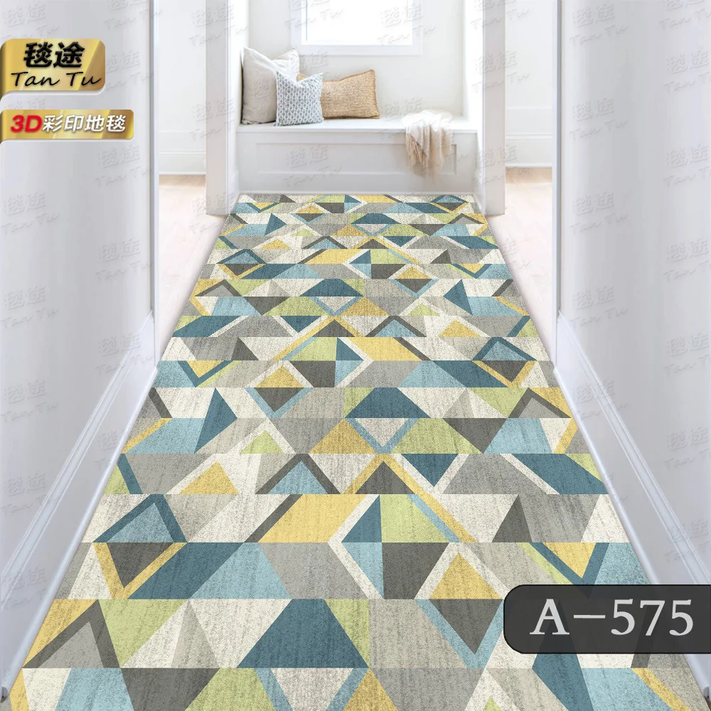 Household Long Corridor Carpet Hallway Aisle Runner HOTEL Home Decoration Long Rug Stairway Entryway Anti-slip Mat Customizable