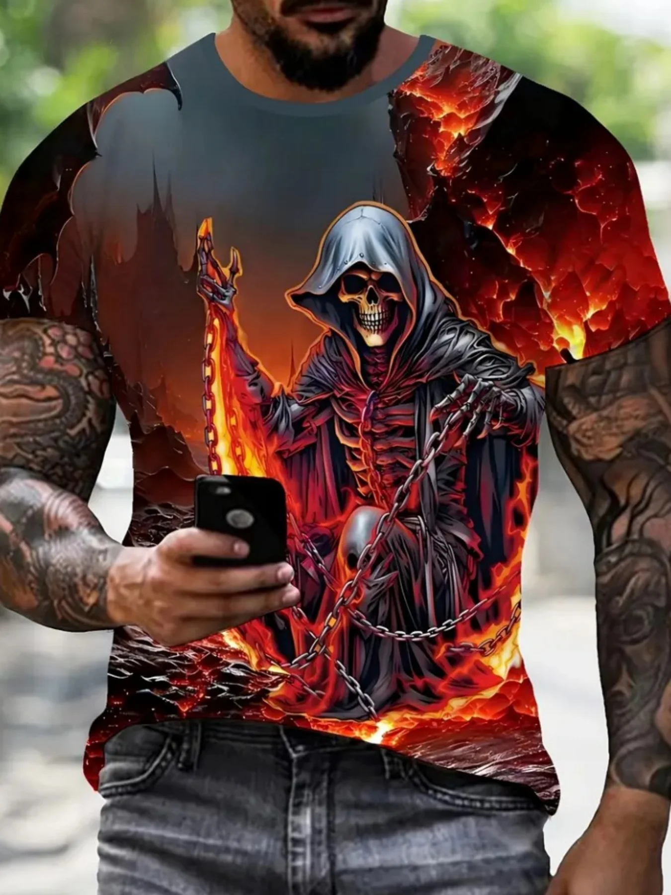 

3D Skull Printed T Shirt 2026 New Punk Graphic Quick Dry Breathable Men Women Unisex Oversized Harajuku Gothic Street Tops