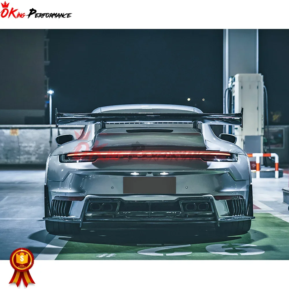 Задний бампер из сухого углеродного волокна в стиле Ghost для Porsche 911 992 Carrera Turbo S Bodykit