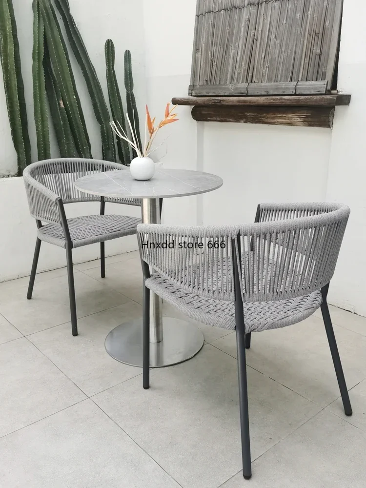 Outdoor courtyard garden rattan chair three-piece combination