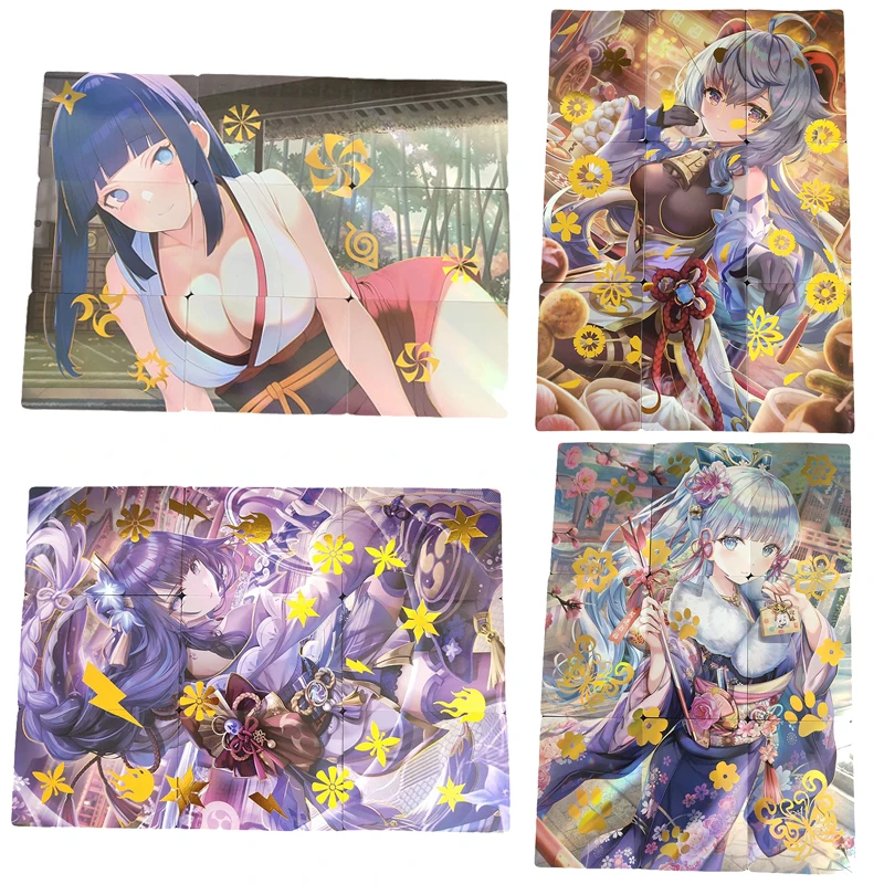 Goddess Story Kamisato Ayaka Beelzebul Raiden Shogun Anime Characters Puzzle Card Collection Flash Card Toys Christmas Gift