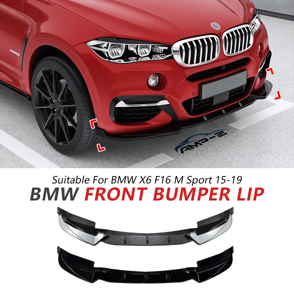 

Front Bumper Lip For BMW X6 F16 M Sport 2015-2019 Glossy Black Bumper Lip Spoiler Front Lip Accessories Car Update