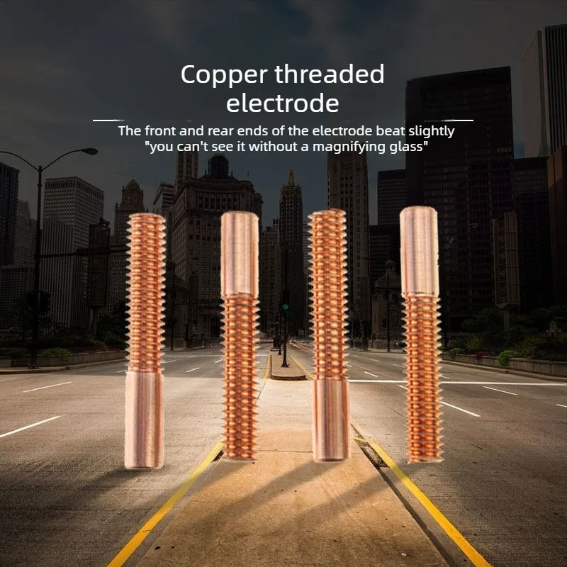 Copper EDM Electrode Red Copper Threaded Electrode Red Copper Discharge Electrode Brass Thread Electrode High Precision EDM Copp