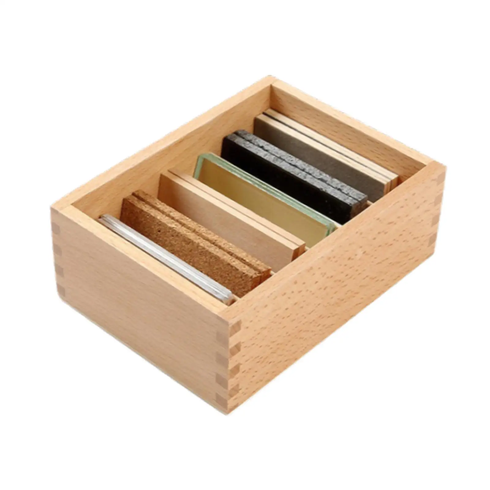 Sensorial Education Texture Recognition with Box Wooden Preschool Training Toys for 3 4 5 6 Year Old Preschool