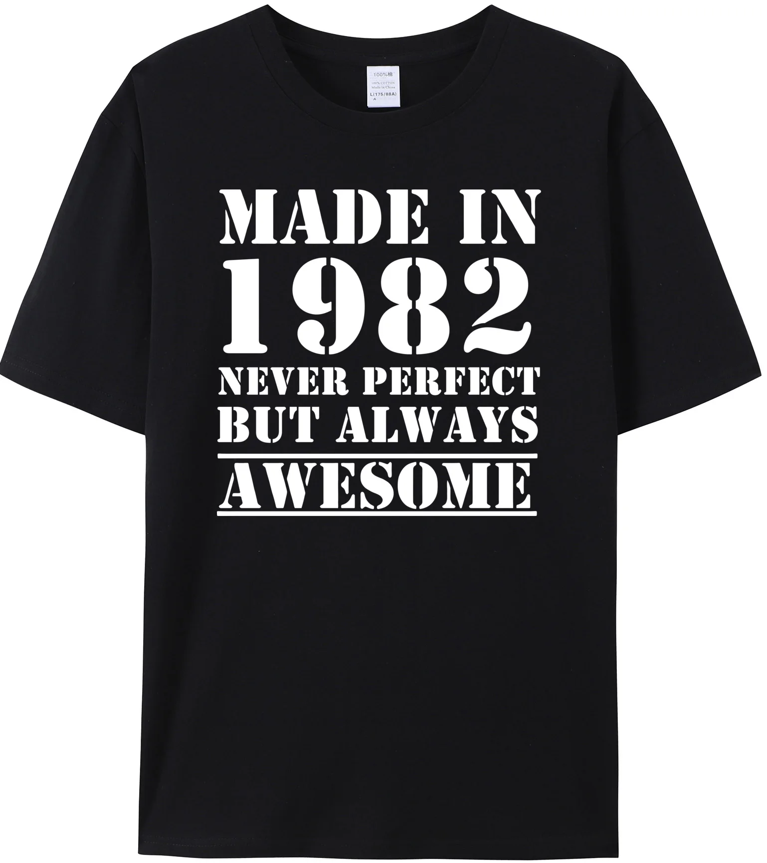 Made in 1980/1981/1982/1983/1984/1985/1986/1987/1988/1989 Original Cotton T Shirt Birthday Vintage Father Boyfriend Gift TShirts