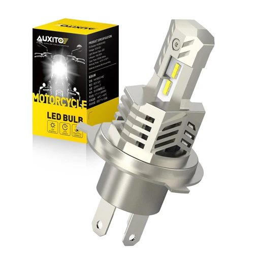 AUXITO-bombilla LED para faro delantero de motocicleta, alto y bajo luz blanca de haz, 1 piezas, H4, HB3, 6000K