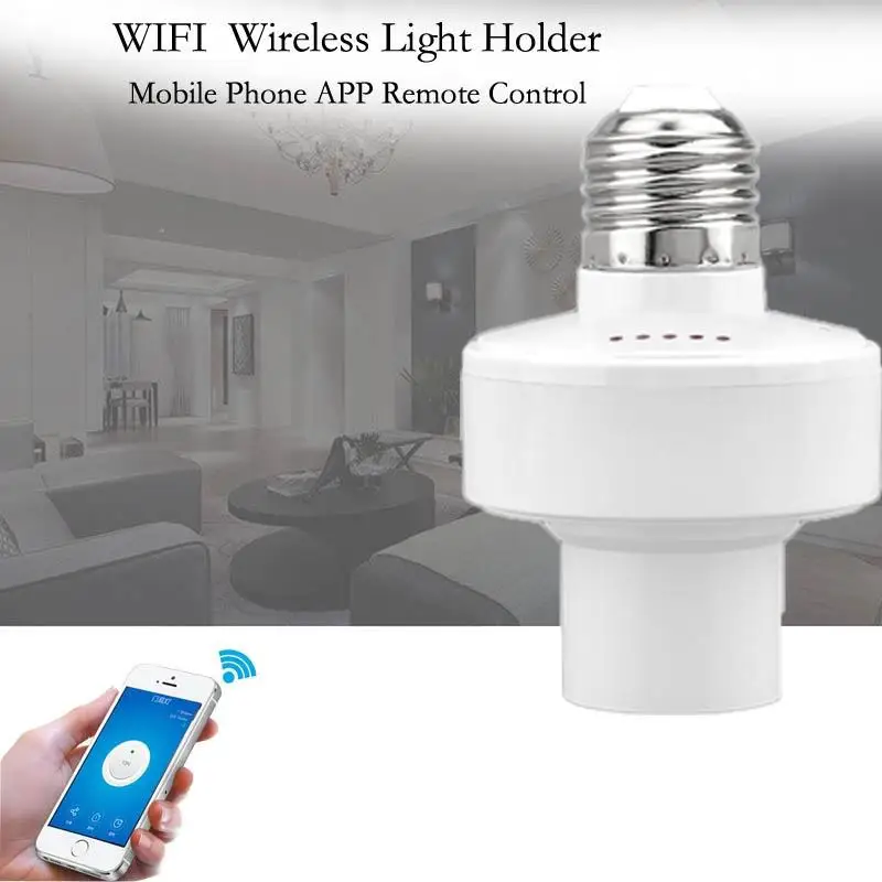 Tuya WiFi Smart Light Bulb Adapter E27 E26 Lamp Holder Base AC Smart Life Wireless Voice Control With Alexa Google Home