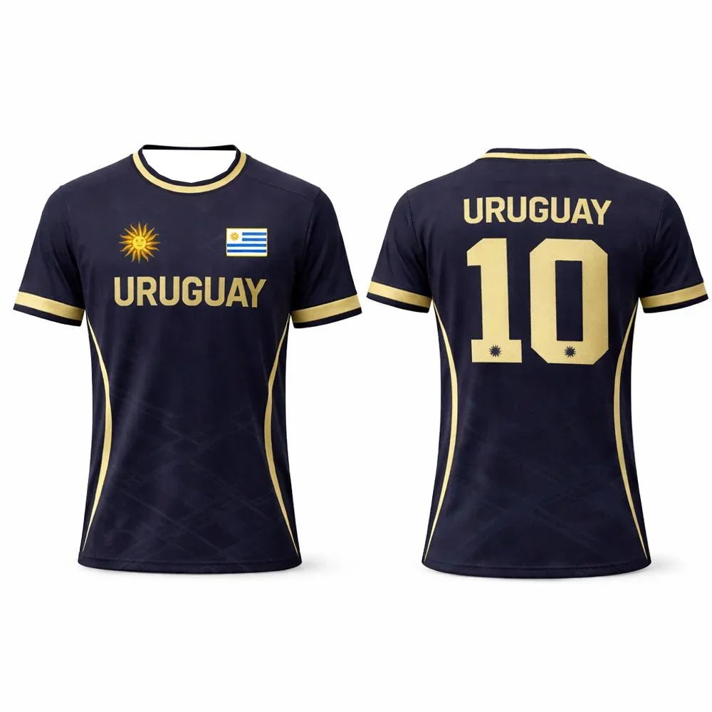 New Uruguay 10 Soccer Jersey Custom Name Number Breathable Football Shirt Men Women Youth  Team Sports T-shirt Family Matching view 5