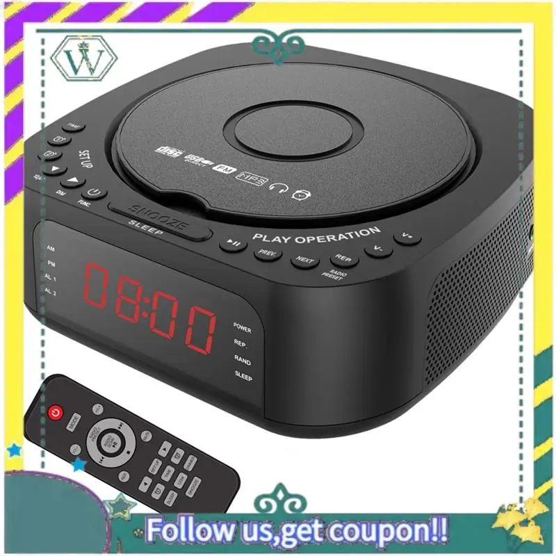 

NEW Protable DVD Player FM Alarm Clock Bluetooth Speaker Music Player Home CD Player UK Plug