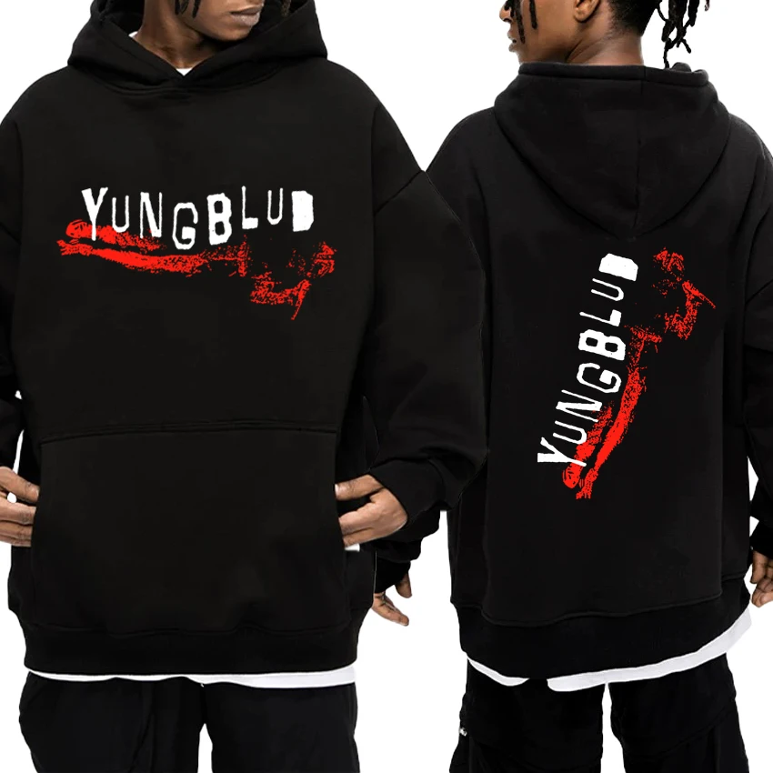 

Singer Yungblud Double Sided printed Winter Hoodie Men women vintage hip hop punk streetwear Unisex Fleece Casual Sweatshirt