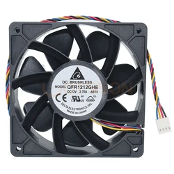 for delta QFR1212GHE QFR1212GHE-PWM 4P PMW 12V 2.7A 12038 Server cooling fan 74Y5220 120*120*38mm for Bitcoin Miner